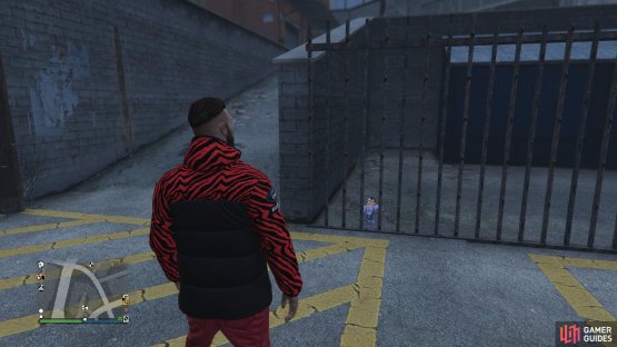 to find this action figure sitting behind a gate.
