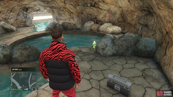 to find this action figure sitting in a cave. 