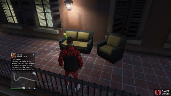 to find this action figure sitting on a sofa.