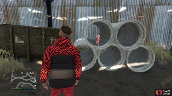 to find this Action Figure sitting in the top left pipe.