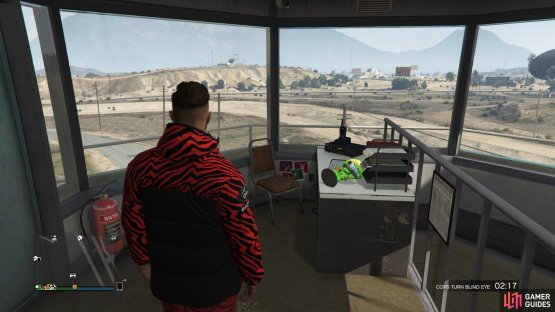 to find the action figure in the guard tower. 