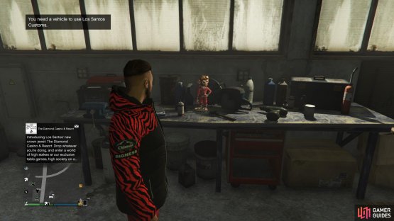 to find the action figure sitting in the office.