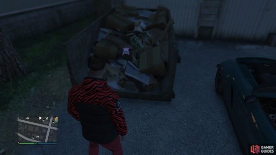 to find the action figure sitting in a trash pile.