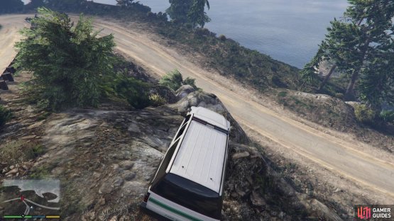 Use this hill as a shortcut to intercept the quad biker as he comes down the road