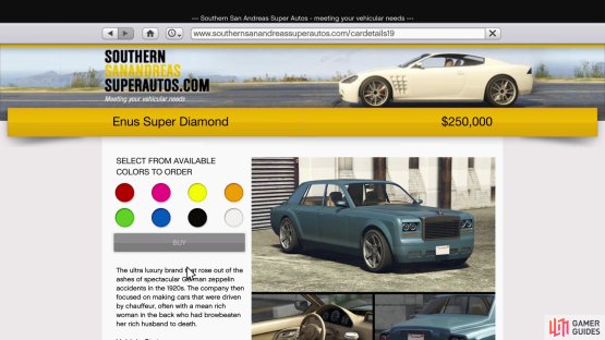 or purchase it off Southern San Andreas Super Auto for $250,000.