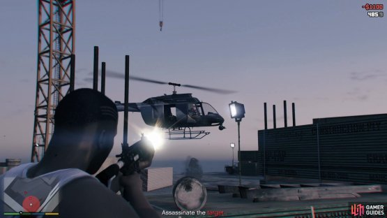 then take out the target before the helicopter takes off. 