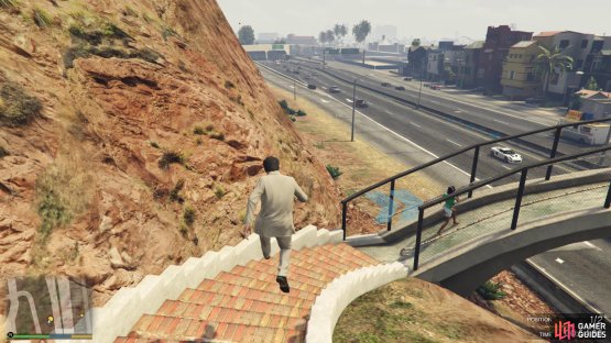 and make sure to jump down the stairs as these will both slow you down.