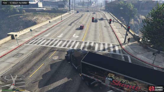 then take wide turns with the truck to avoid unhooking the trailer.