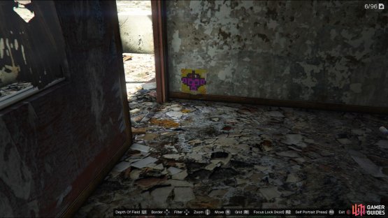 to find the monkey mosaic sitting  in the corner of a room. 