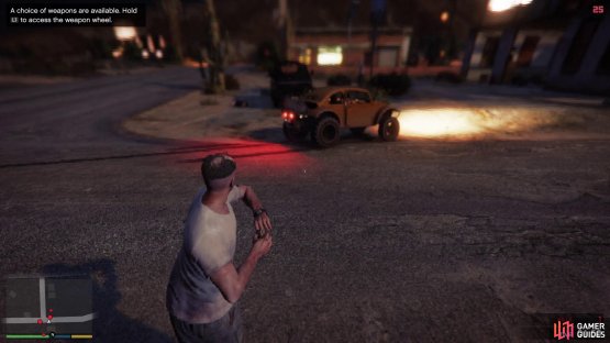 then destroy the cars with your grenades. 
