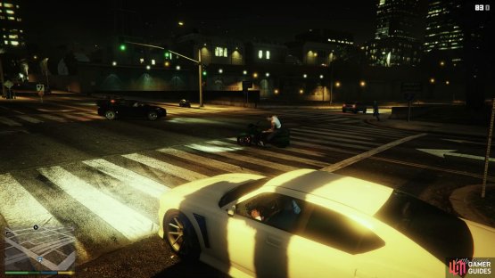 Use Franklin&rsquo;s Ability to slow down time, then take down the biker
