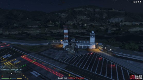then fly far away to lose the chopper. 