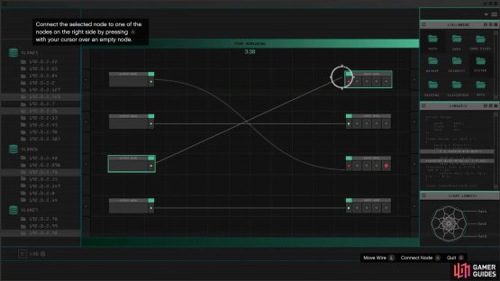 then align the nodes correctly to complete the hacks. 