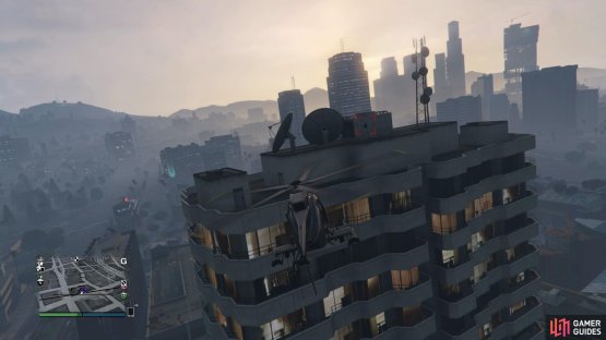 to find the signal jammer on top of the building. 