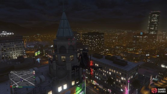to find the signal jammer on top of the theater