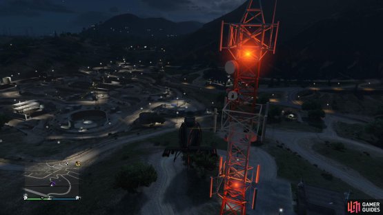 to find the signal jammer on the signal tower.
