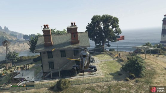 to find the signal jammer on the chimney.