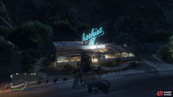 to find the signal jammer on the Hookies sign.