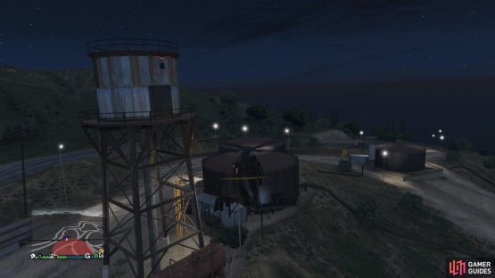 to find the signal jammer sitting on a water tank.