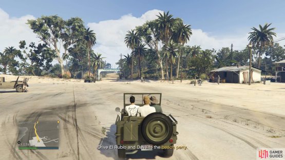 then drive the group to the beach party. 