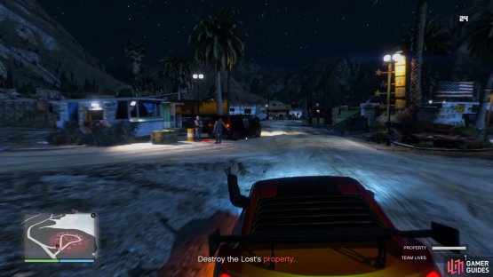 Plant Sticky Bombs to blow up the Losts Property