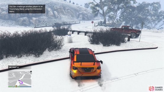 to find the Snowman standing in the road.