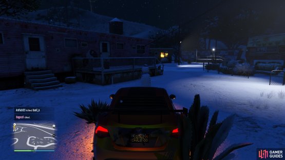 to find the Snowman standing in front of our caravan.