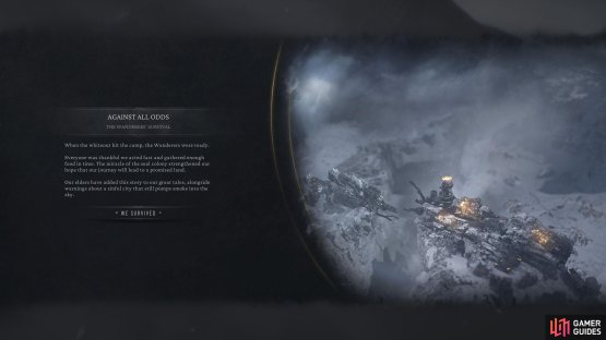 Now speed up time until the whiteout arrives to complete the mission.