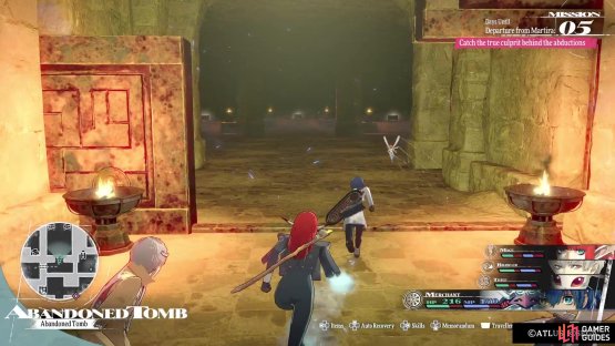 The locked door in the center of the dungeon leads to three treasure chests.