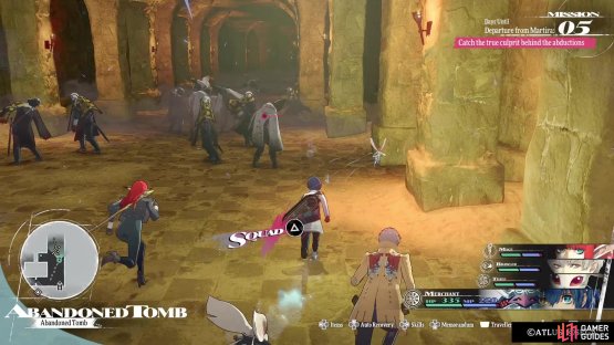 There is a large group of enemies in the eastern hallway.