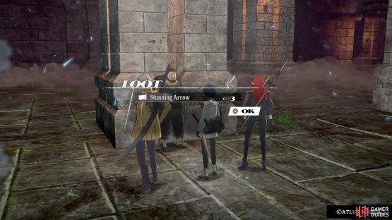 The last NPC you run into will give you some free items.