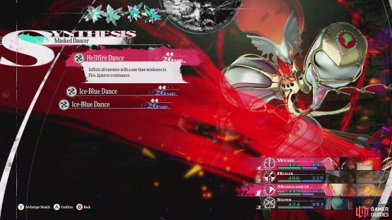 The Masked Dancer&rsquo;s Synthesis Abilities allow you to force weaknesses on your foes.