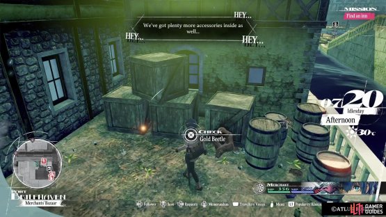 The 14th Gold Beetle can be found in the corner near the general store on Merchants&rsquo; Bazaar.