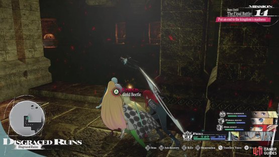 The final Gold Beetle is in the Disgraced Ruins, just to the left of the entrance.