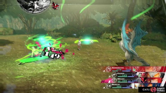 The boss will use a few wind attacks, like Gacyclo, which hits your entire party.