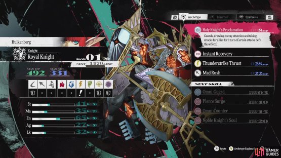 Hulkenberg&rsquo;s Royal Knight Archetype grants the best defense in Metaphor: ReFantazio.