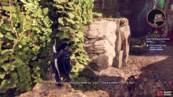 Use Harding&rsquo;s Abilities to reach the top of the rock 