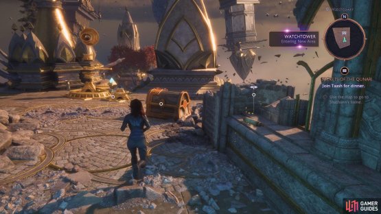 In the Watchtower area, open the chest.
