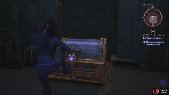 Enter the portal to find Solas&rsquo; secret room, where you&rsquo;ll find the final chest.