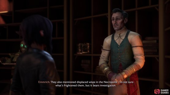 Talk to Emmrich after recruiting him to start this quest,