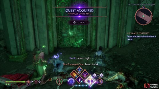 then approach another door to start the quest &ldquo;Pinnacle of its Kind&rdquo;.