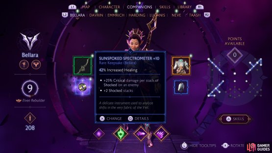 Some companions, like Bellara, have accessories which can help boost Rook&rsquo;s damage output,