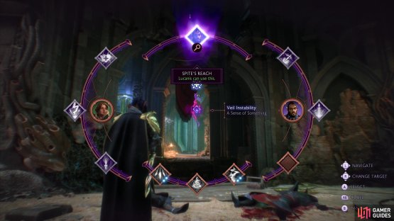 Use Lucanis&rsquo;s ability on purplish vortices of energy,