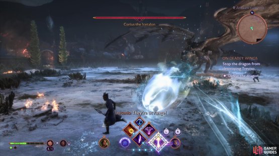 Corius the Icetalon has two breath attacks - a volley of ice orbs that punish premature dodging,