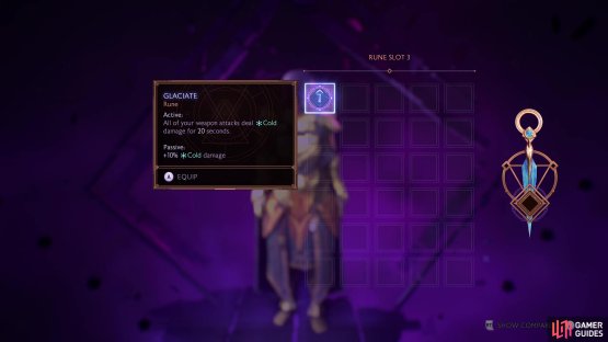 Which has sockets you can equip runes into.