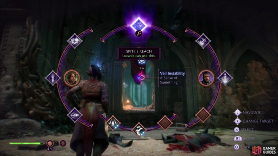 Use Lucanis&rsquo;s traversal ability &ldquo;Spite&rsquo;s Reach&rdquo;,