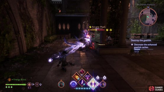 The second cache is the most well-defended, including numerous mages spread far apart.