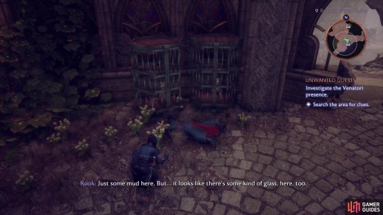 Search the corpse of a Venatori mage to discover some odd glass,