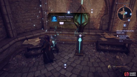 Make your way to the fast travel, and you&rsquo;ll find the Memento on the table to the left.