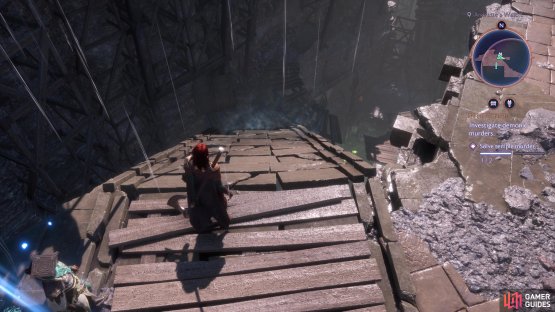 Then activate the altar and slide down to the bottom to reach the Cyst.